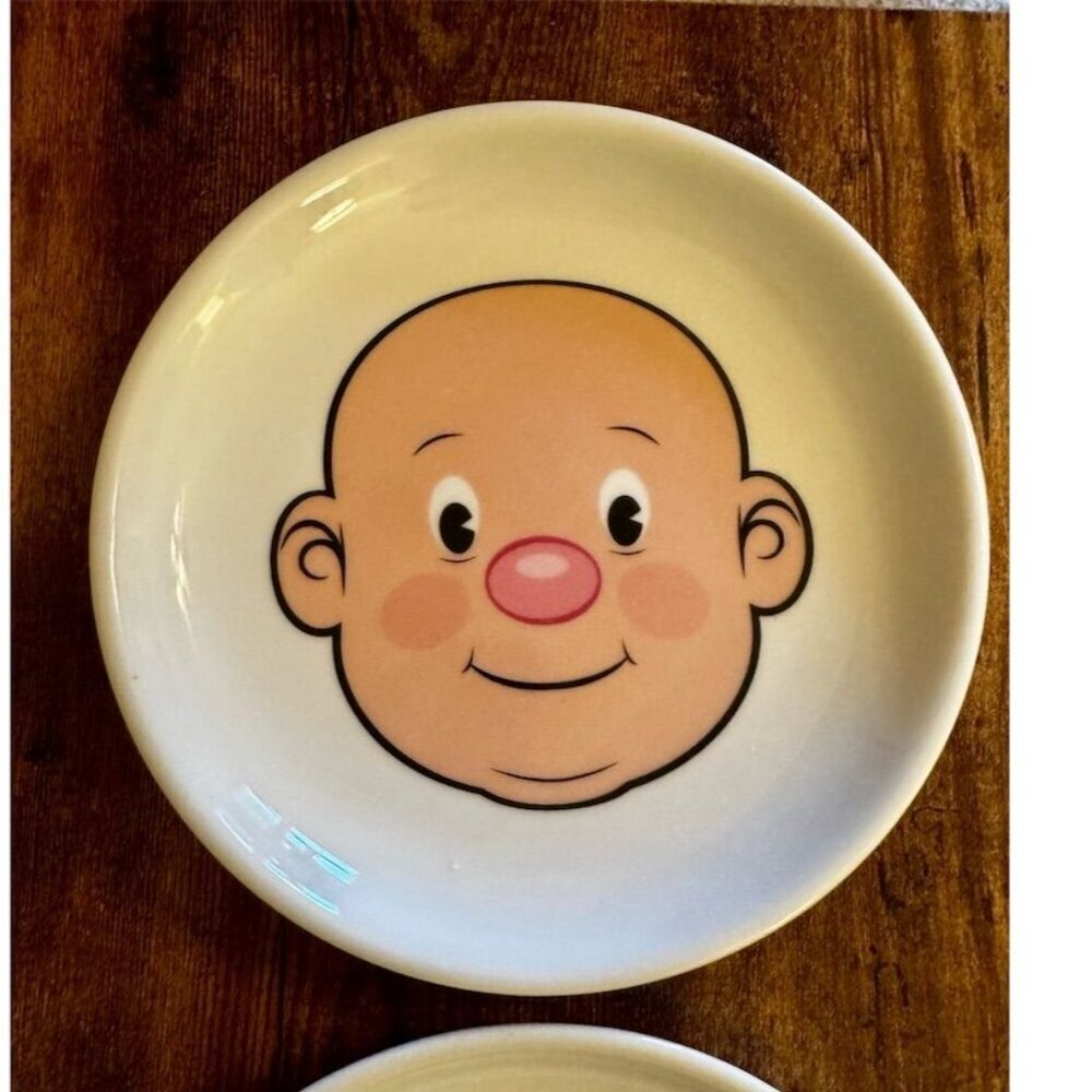 Fred Plays With His Food Face Kids' Ceramic Dinner Plates Set of 2 Multicolor - Picture 3 of 6